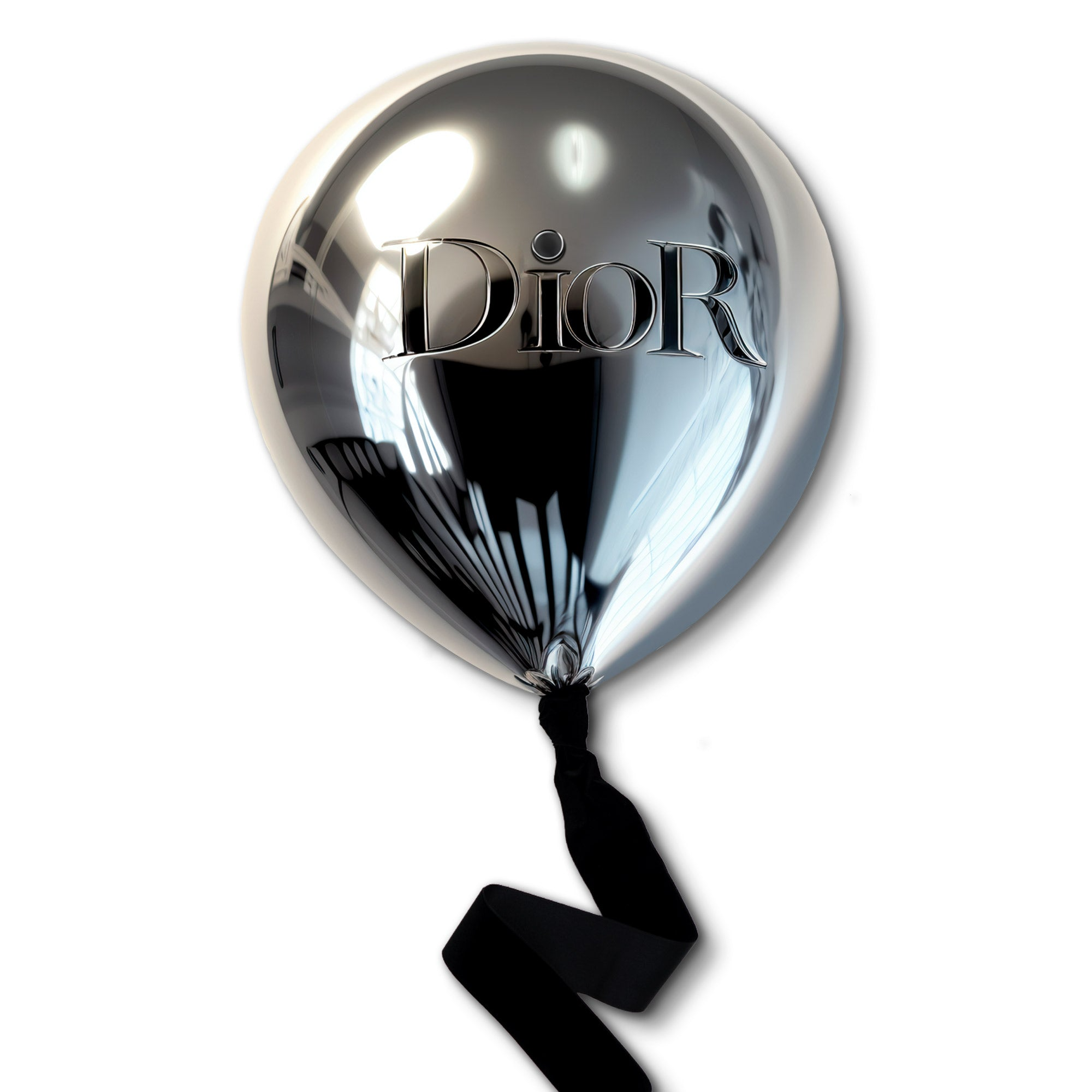 Designer-Inspired Luxe Acrylic Balloon Wall Art with Ribbon