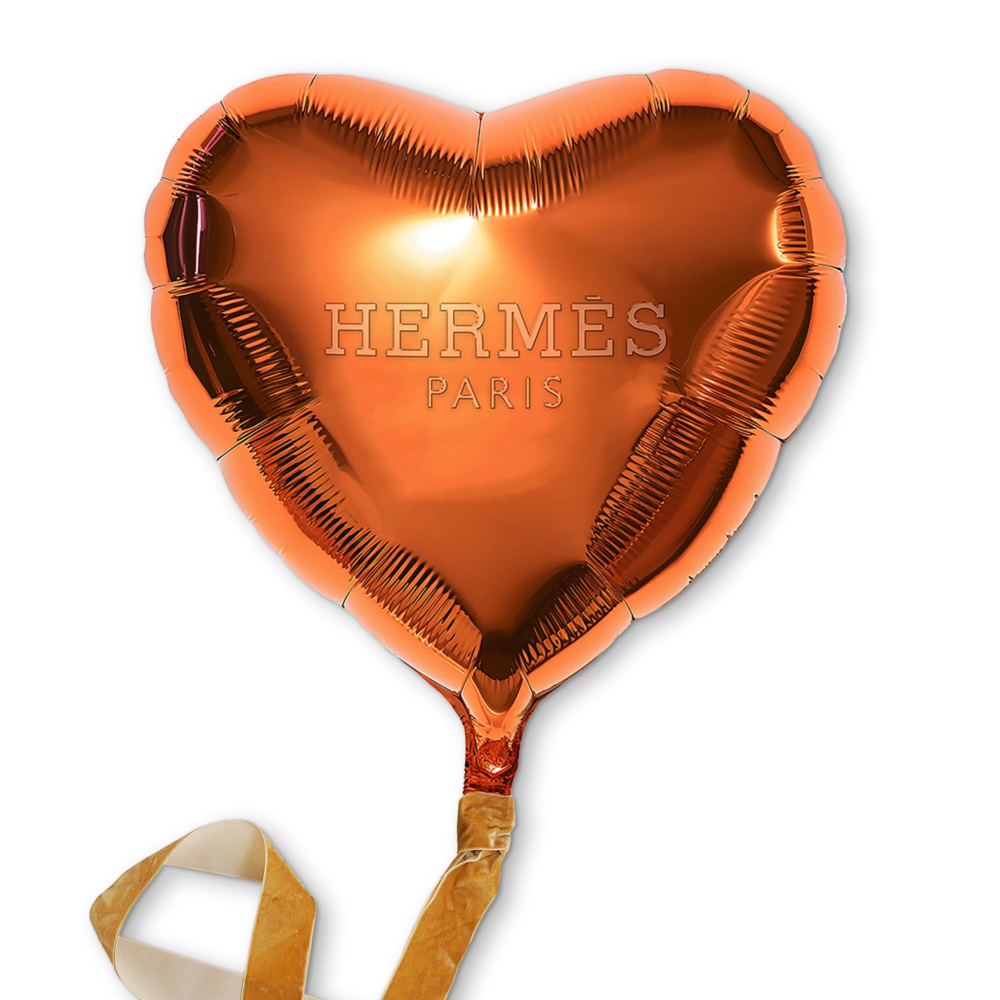 Luxury Orange Heart-Shaped Acrylic Balloon Wall Art with Ribbon – Designer-Inspired