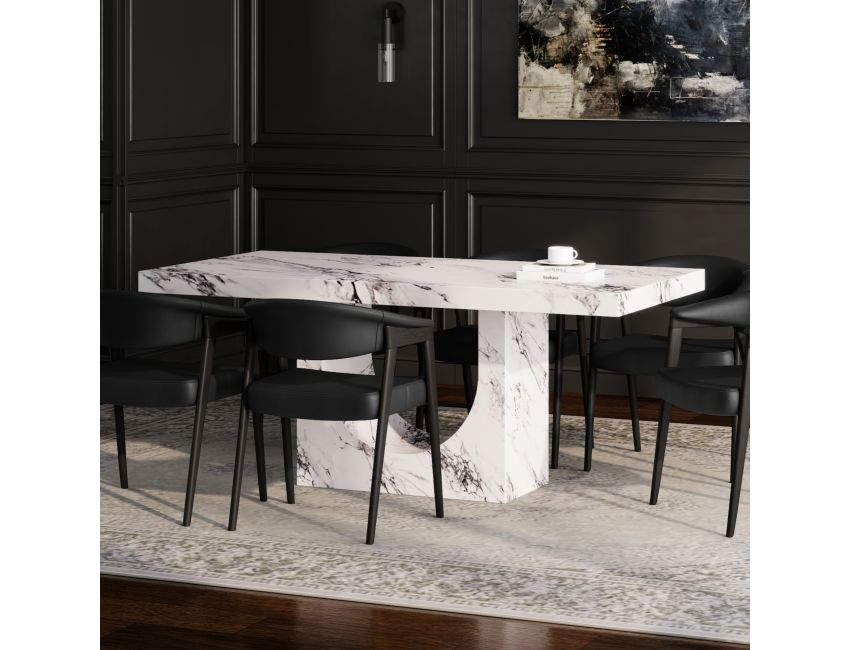 Milano Rectangular Dining Table in Bulgari White