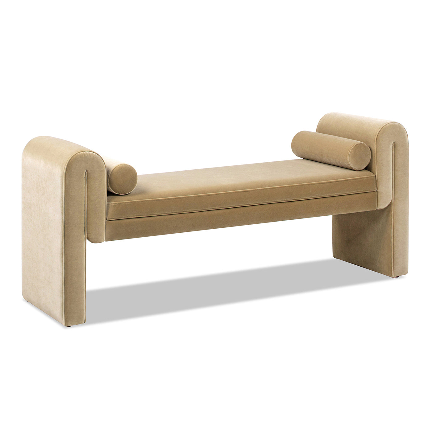 Mason 60.5' Arched Arm Bench with Bolster Pillows