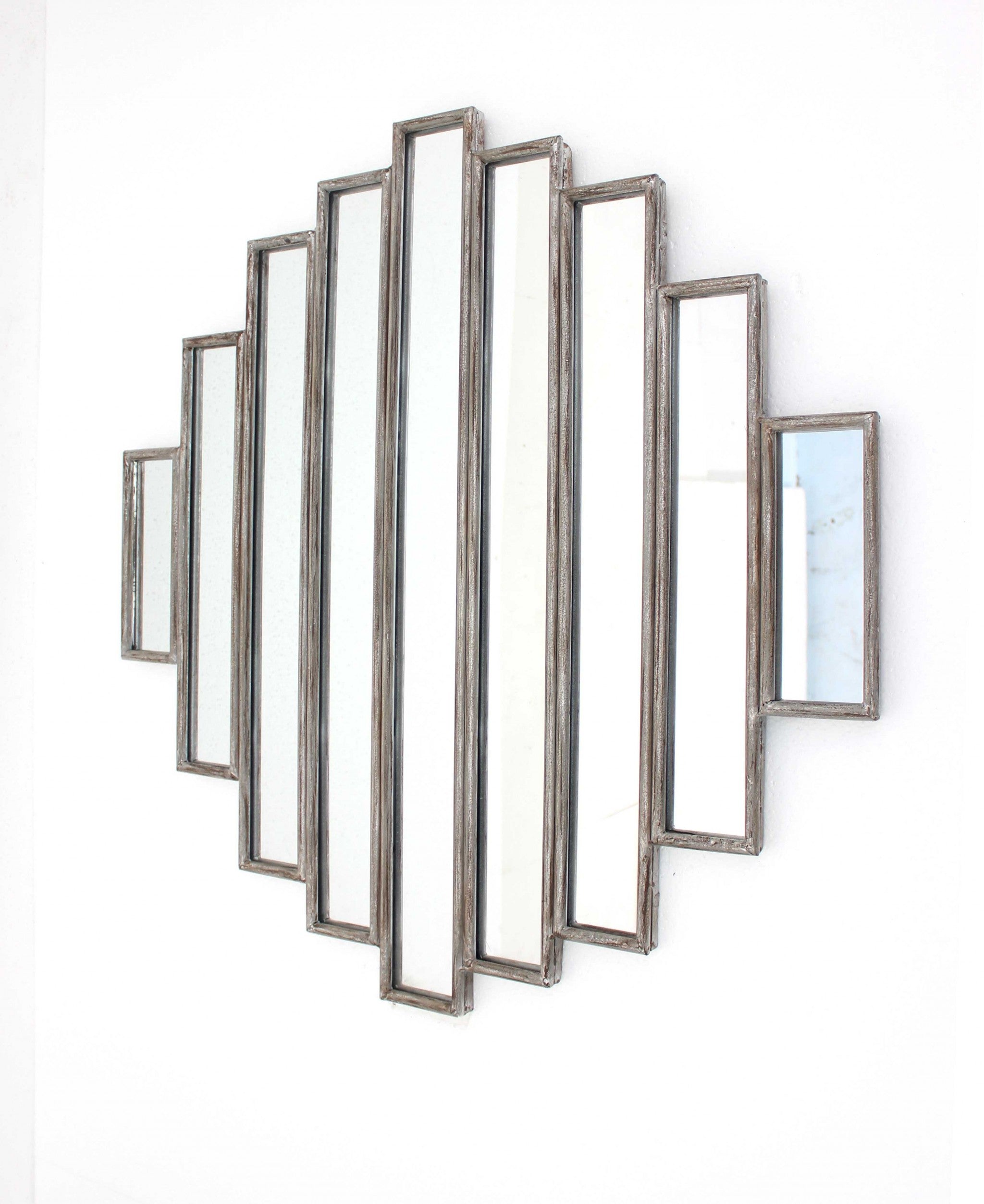 Silver Rustic Multi Mirrored Wall Sculpture