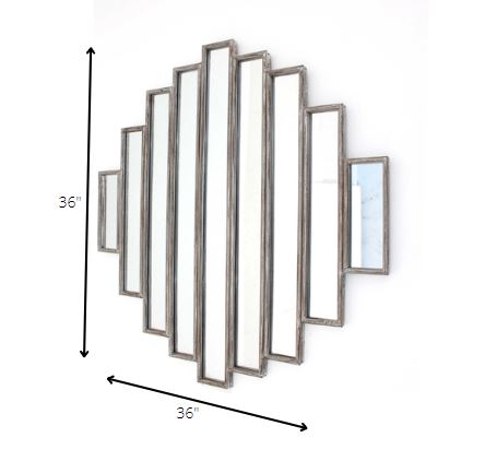 Silver Rustic Multi Mirrored Wall Sculpture