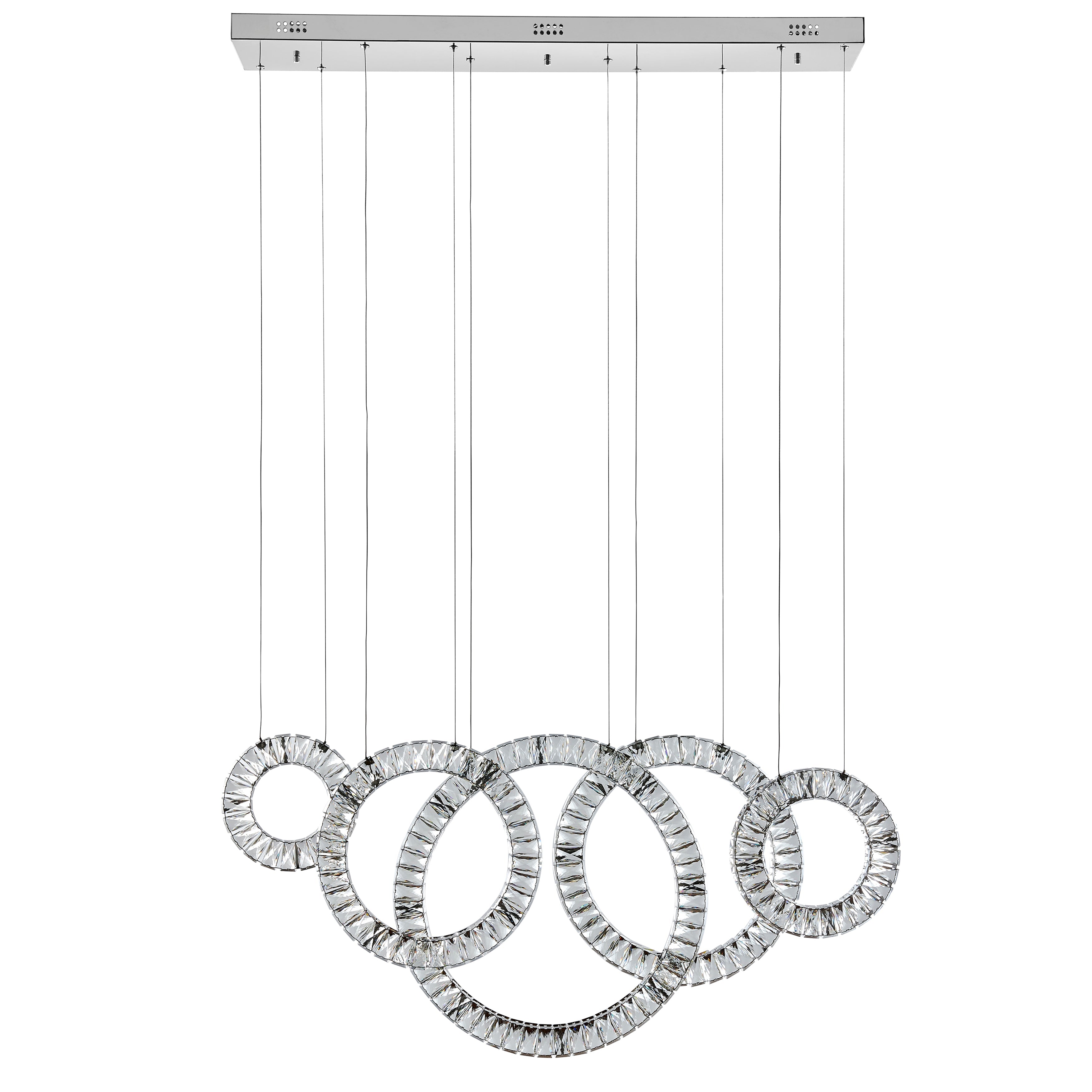 Finesse Decor 5 Hoop Crystal Progression Chandelier // Chrome