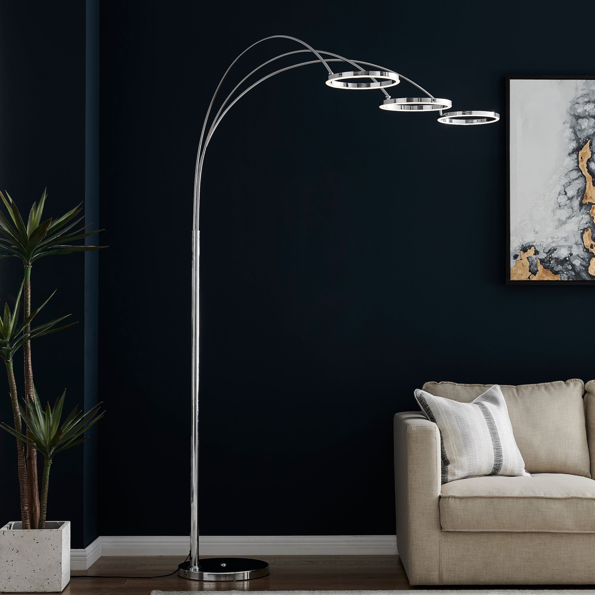 LED Three Ring Arc Floor Lamp