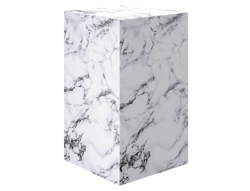 Milano Tall Accent Table in Bulgari White