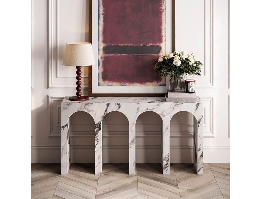 Milano Console Table in Bulgari White
