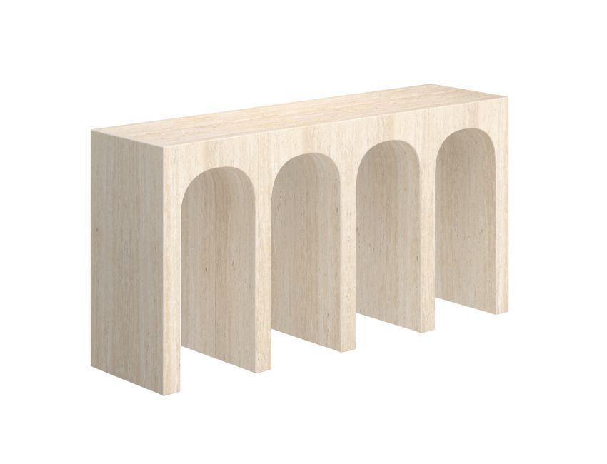 Milano Console Table in Travertine