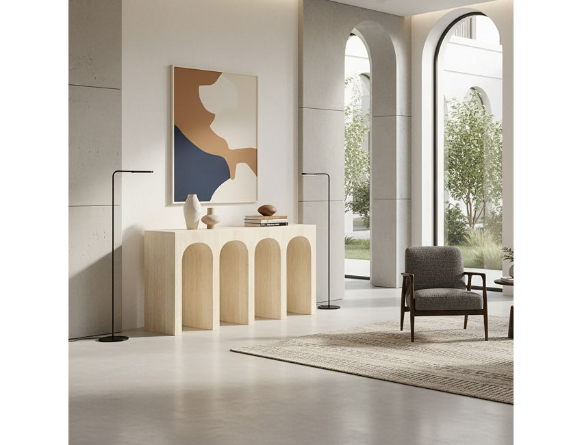 Milano Console Table in Travertine