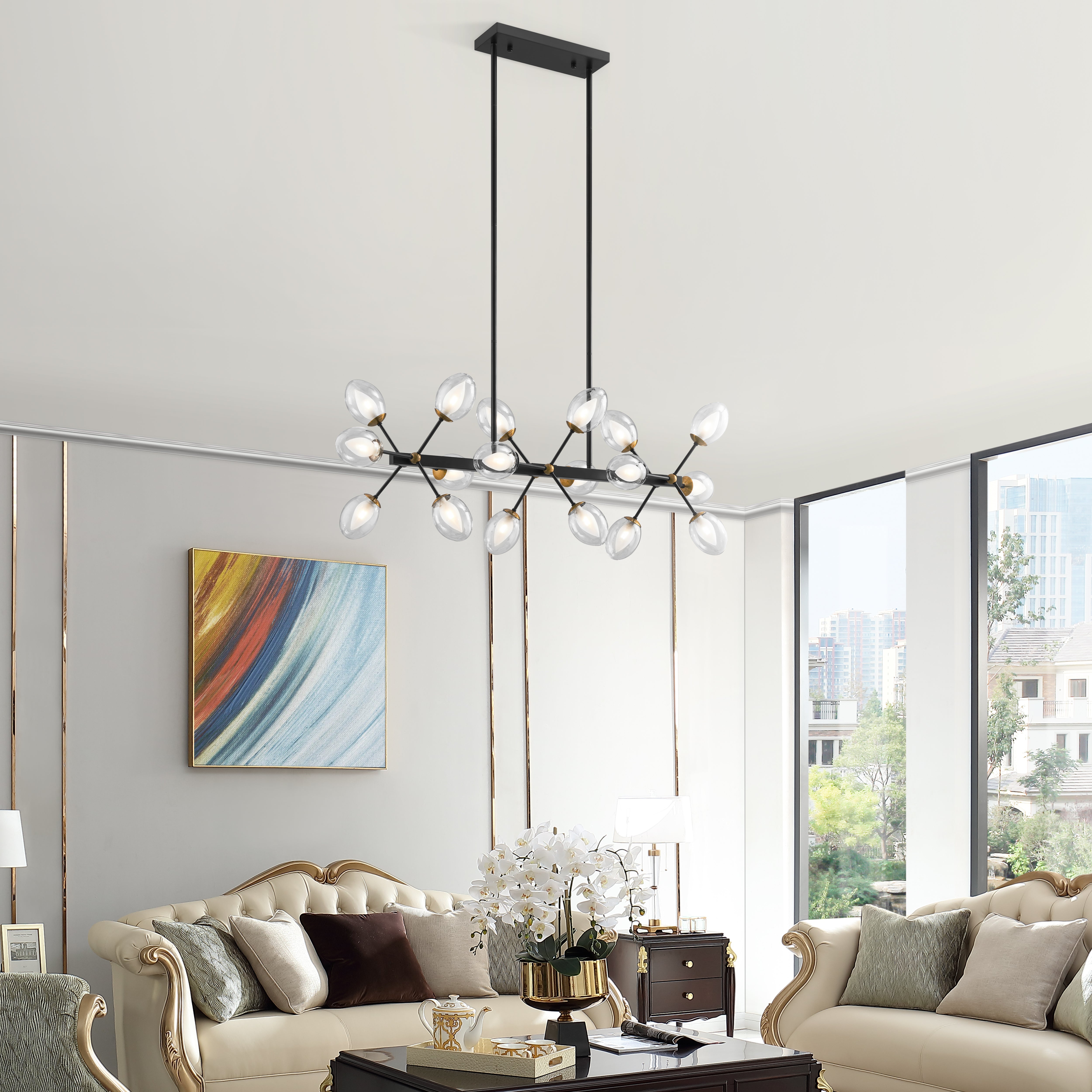 Finesse Decor NODUS Crystal Rectangular Chandelier