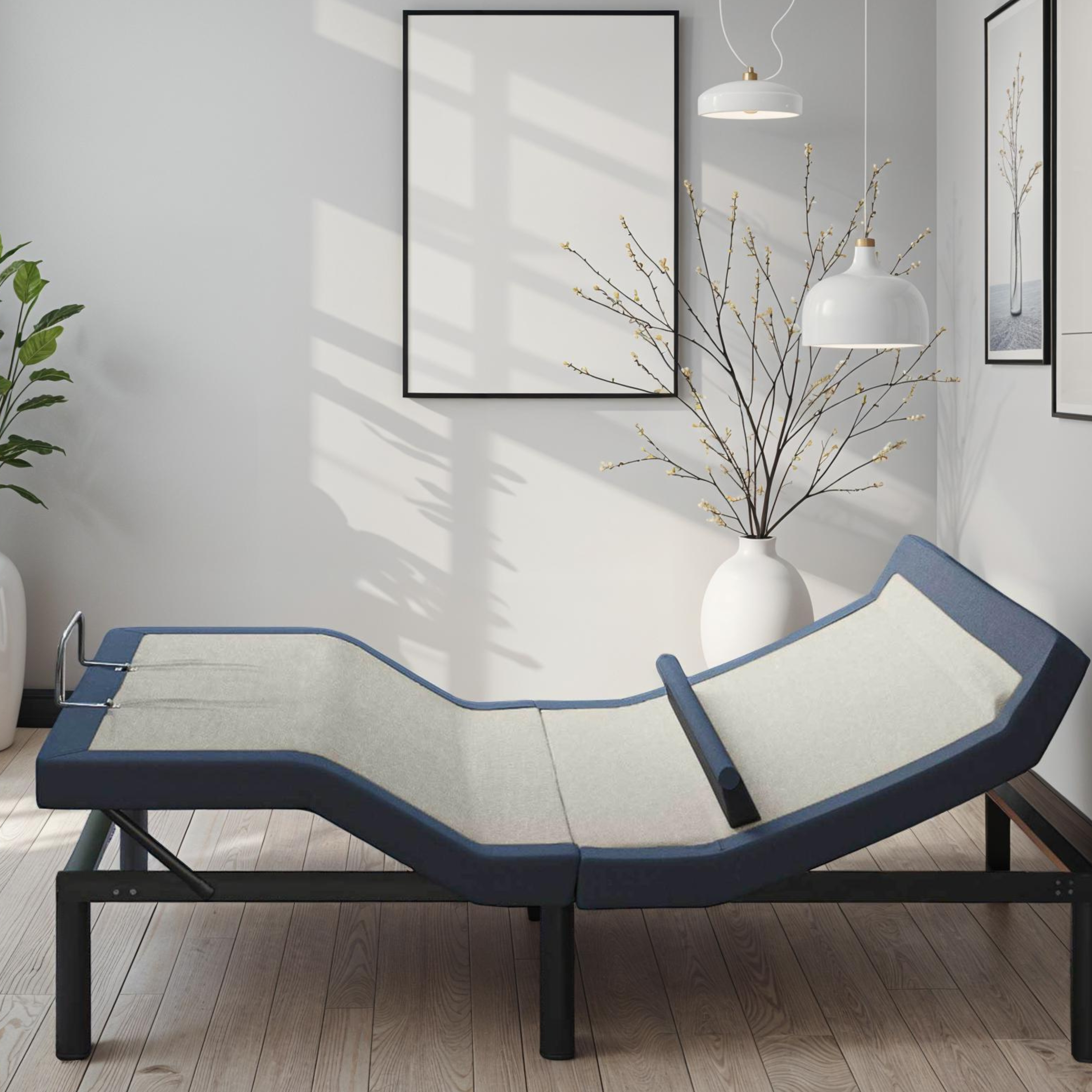 Twin XL Adjustable Bed Base with Head/Foot Tilt and Lumbar Position Adjustment