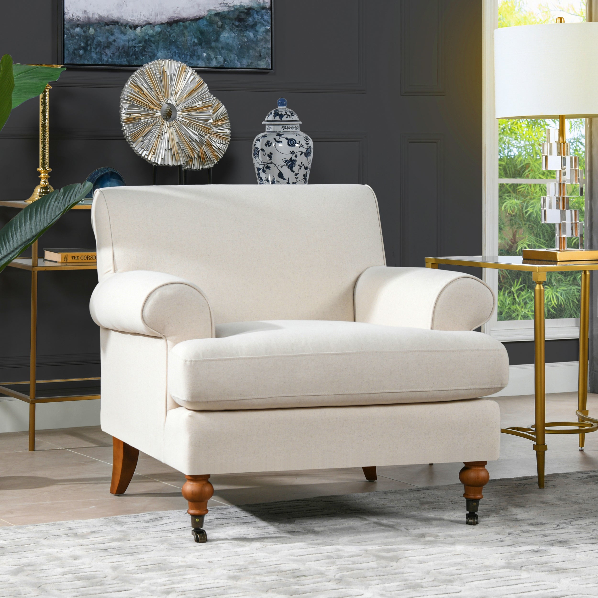 Alana Linen Accent Chair