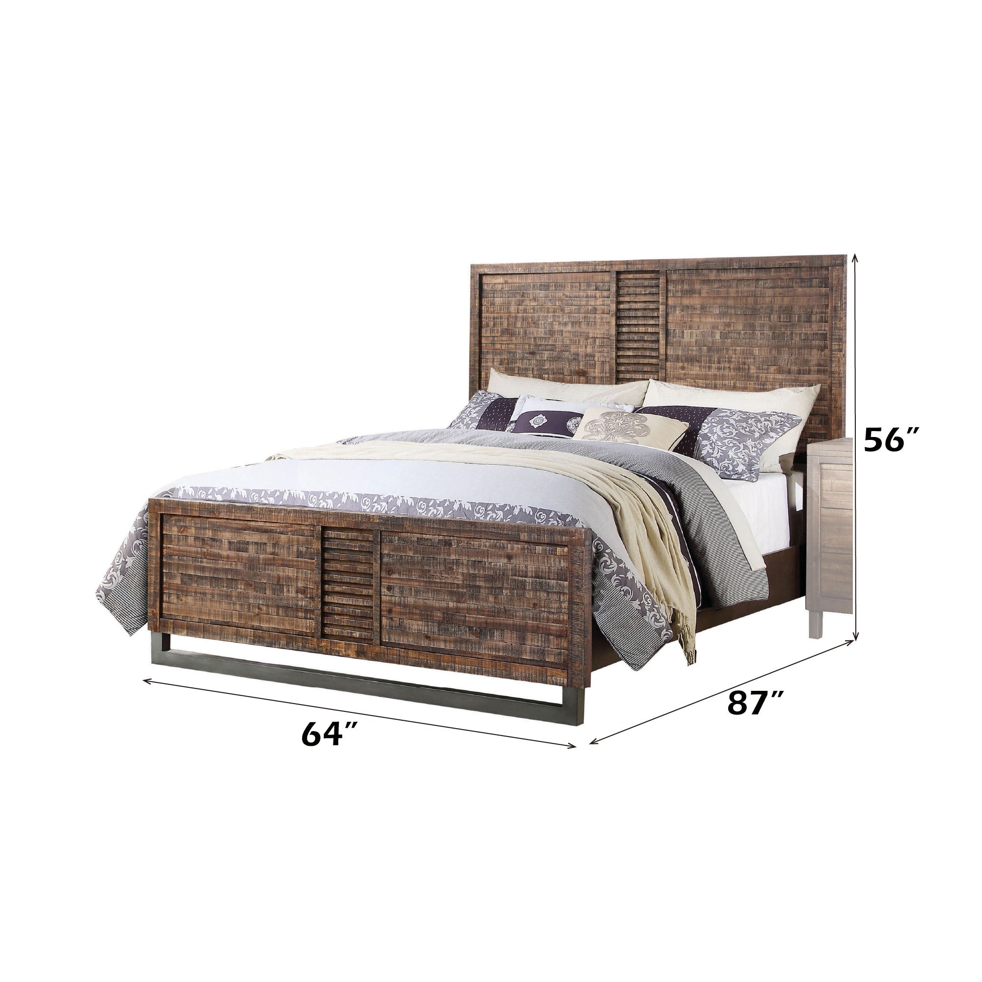 Andria Reclaimed Oak Finish Queen Bed