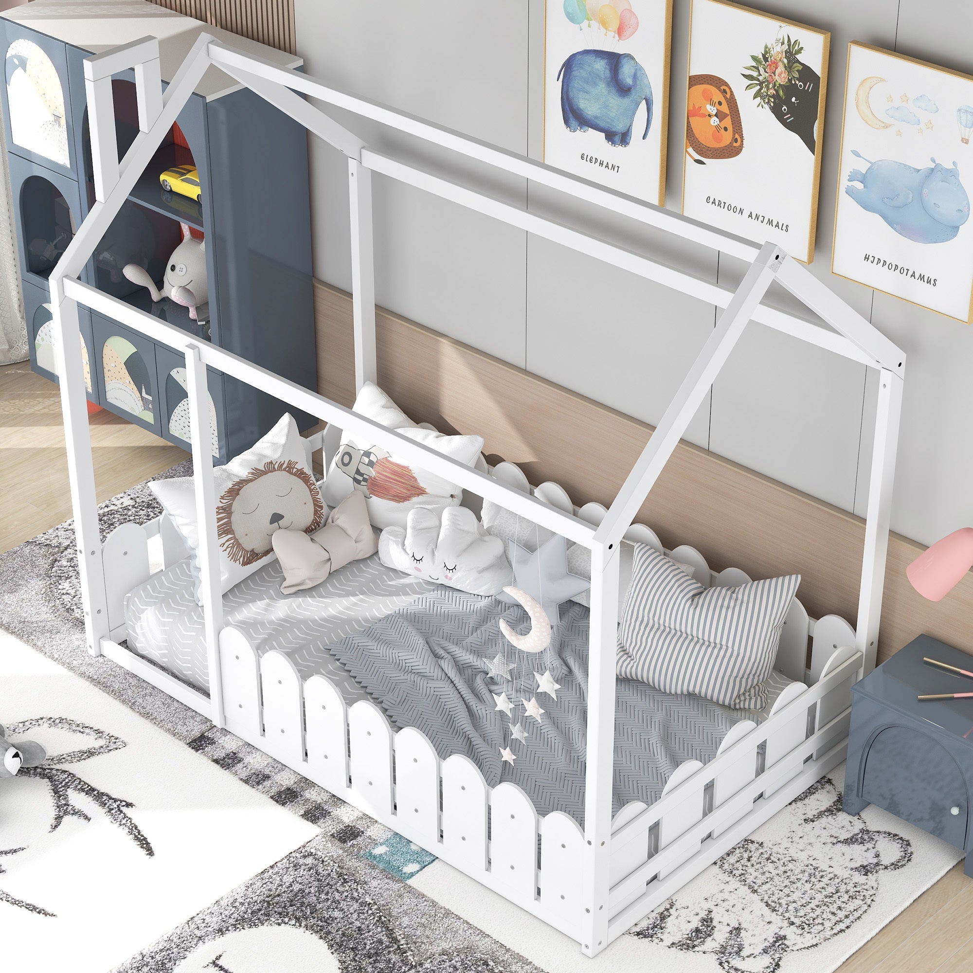 Twin Size Wood Bed House Bed Frame