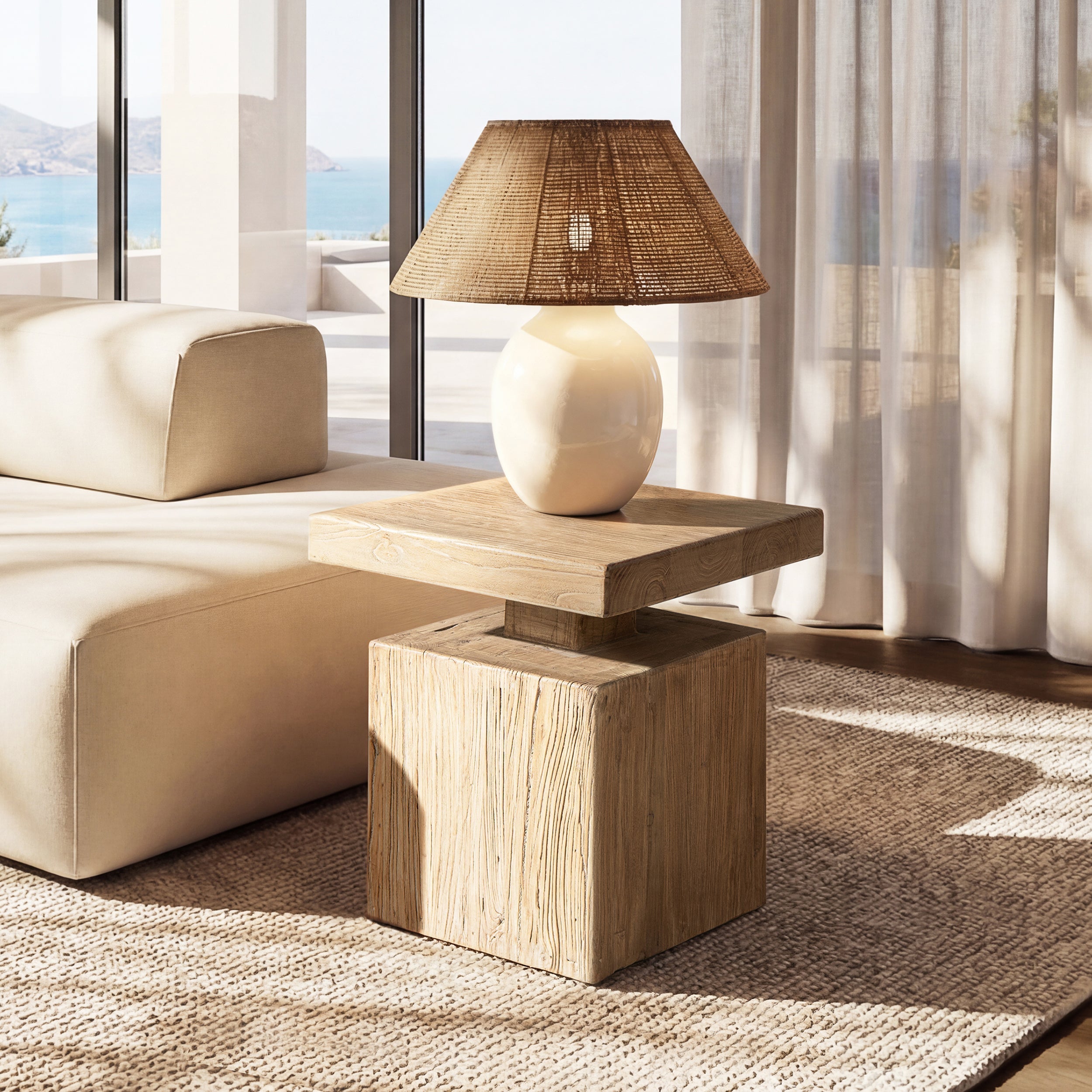 Calder Reclaimed Elm Side Table
