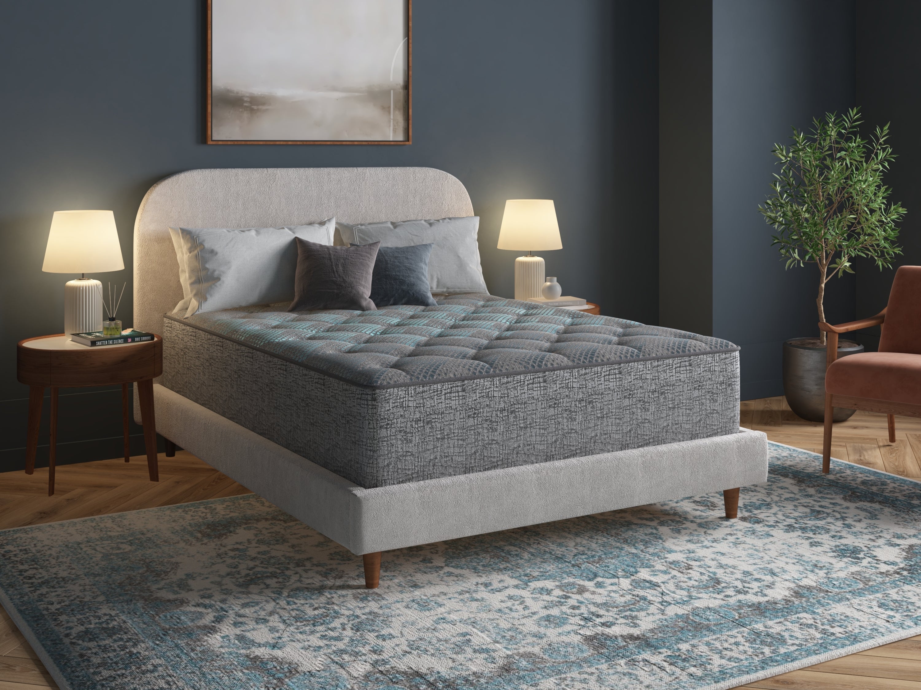 Restonic comfort care 13' hybrid mattress, individual pocketed coil mattress , firm comfort