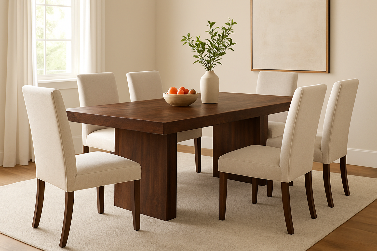 Timbergirl Solid Dark Mango Wood Dining Table - 80"