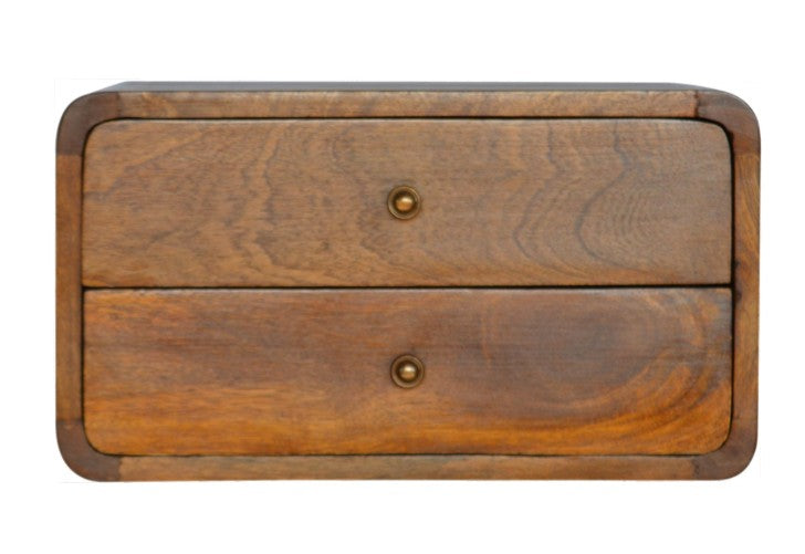 Floating Curved Chestnut Nightstand