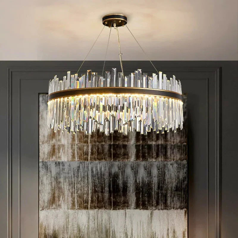 DecorBites™ Crystal Chandelier Pendant Light for Living Room Bedroom Ceiling, Luxury Indoor Lighting