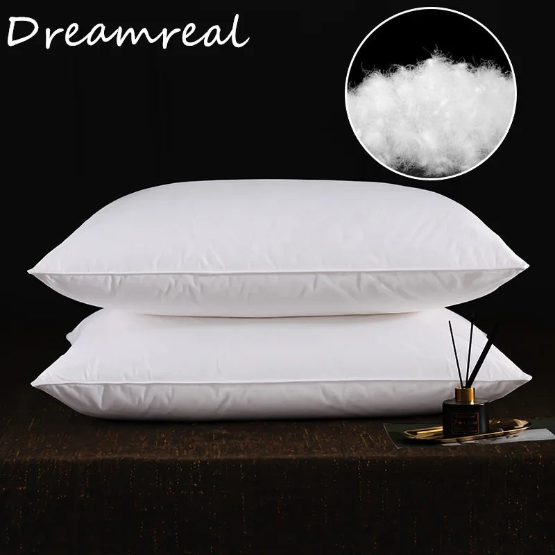 2pcs White Goose Down Feather Pillow