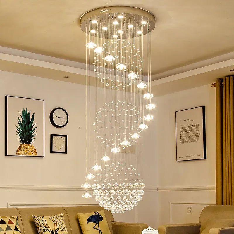 DecorBites™ Crystal Hanging Chandelier Indoor Lighting Fixture for Staircase Room Decor