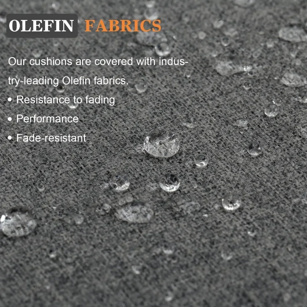 Modern 5 Pieces Aluminum Patio Furniture Set, Garden Furniture Sets, Conversation Sets Metal Sectional Sofa with Coffee Table