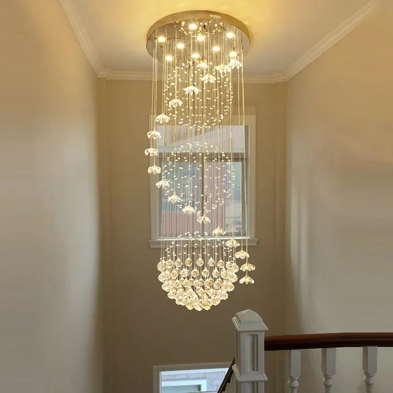 DecorBites™ Crystal Hanging Chandelier Indoor Lighting Fixture for Staircase Room Decor