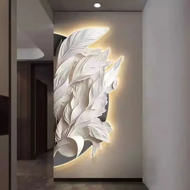 Dlight Decor Feather Mural LED Light for Entry Walls