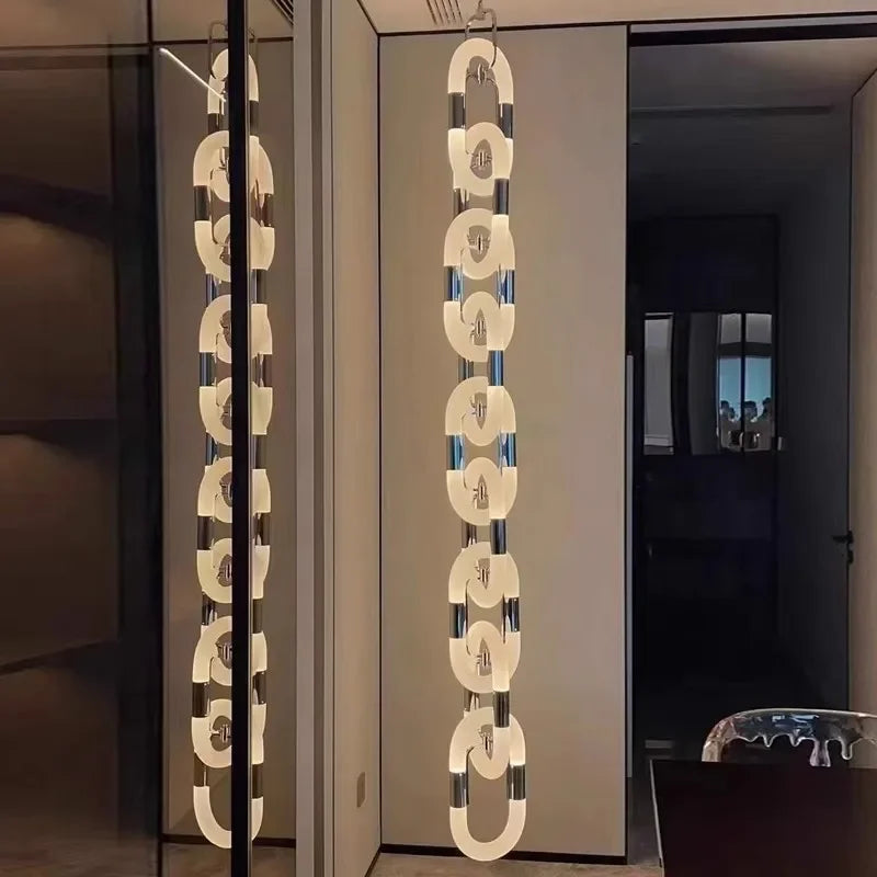 DecorBites™ Crystal Gold Chain Chandelier Ceiling Lamp for Home Décor