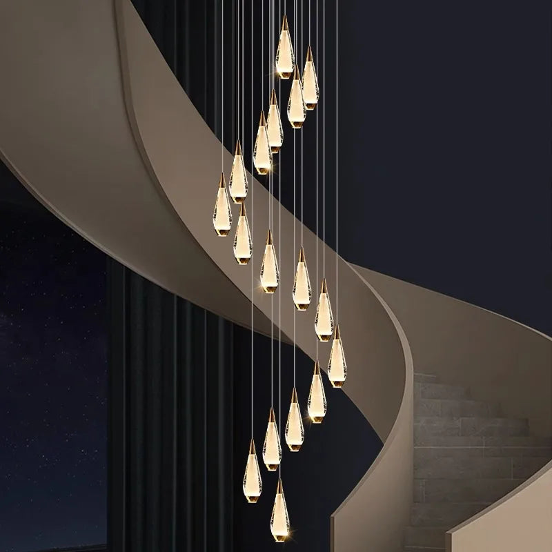 DecorBites™ LED Pendant Staircase Chandeliers for Living Room - Modern Indoor Lighting