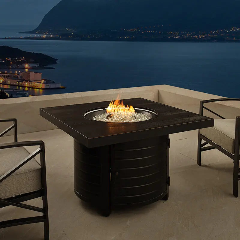 Square Aluminum Gas Fire Pit Table